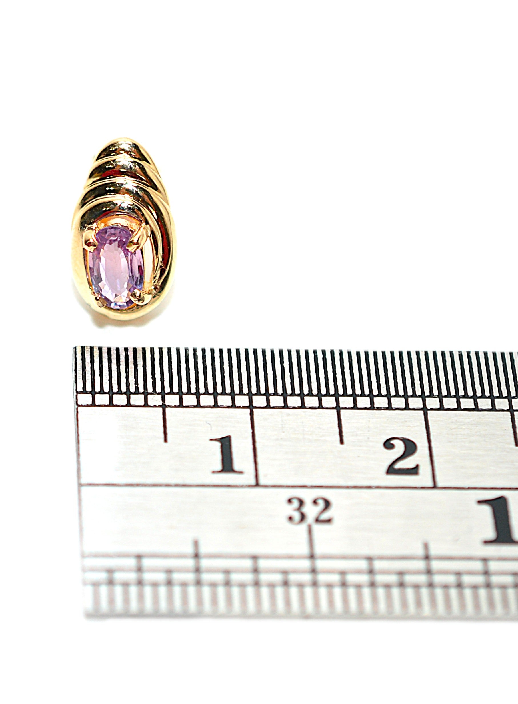 Natural Padparadscha Sapphire Earrings 14K Gold .46tcw Stud Earrings Pink Sapphire Earrings September Birthstone Earrings Solitaire Ceylon