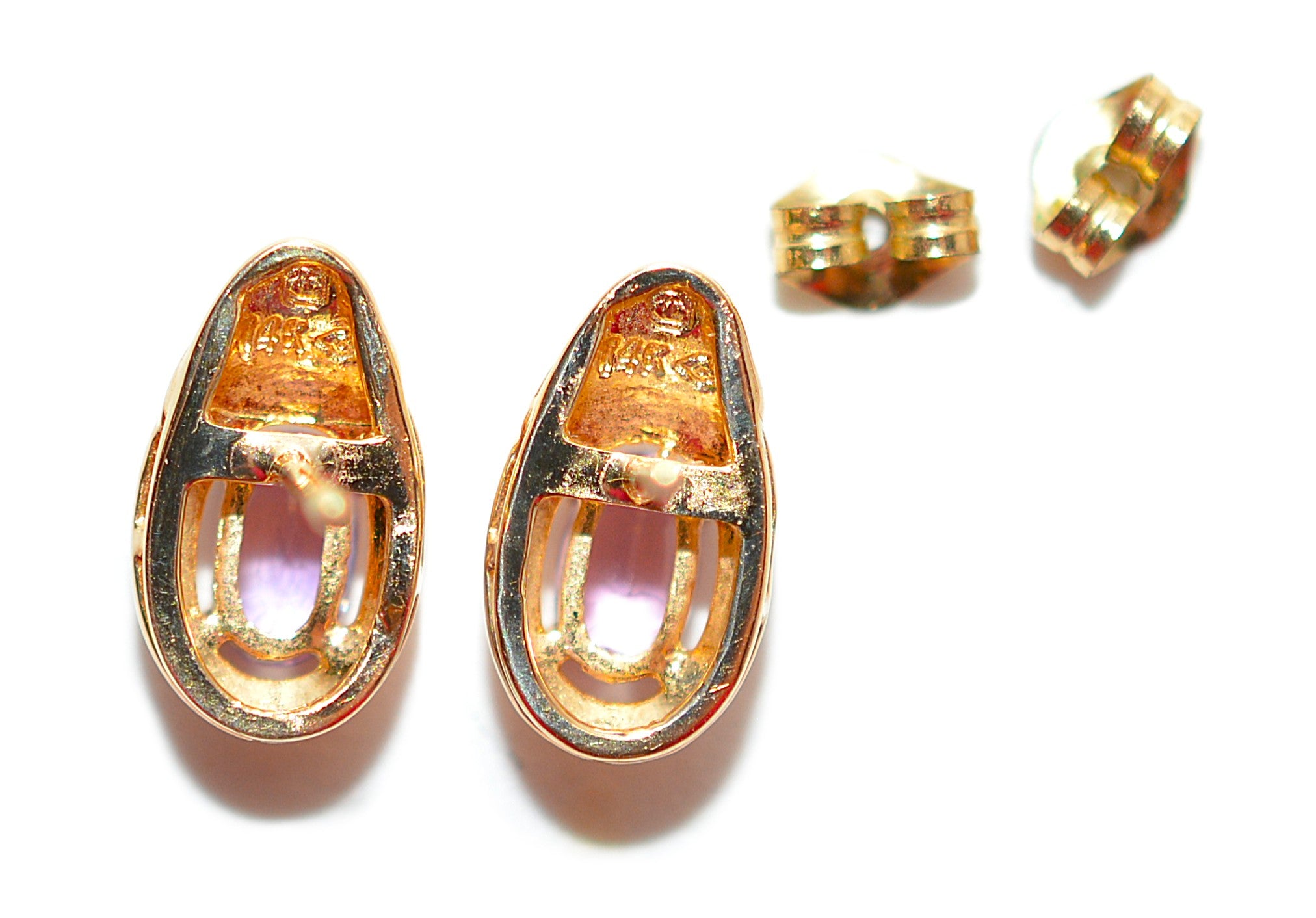 Natural Padparadscha Sapphire Earrings 14K Gold .46tcw Stud Earrings Pink Sapphire Earrings September Birthstone Earrings Solitaire Ceylon