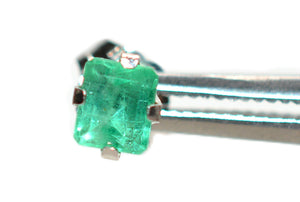 Natural Colombian Emerald Earrings 14K White Gold .64tcw Stud Earrings May Birthstone Earrings Statement Earrings Green Gemstone Earrings