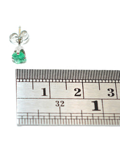 Natural Colombian Emerald Earrings 14K White Gold .64tcw Stud Earrings May Birthstone Earrings Statement Earrings Green Gemstone Earrings