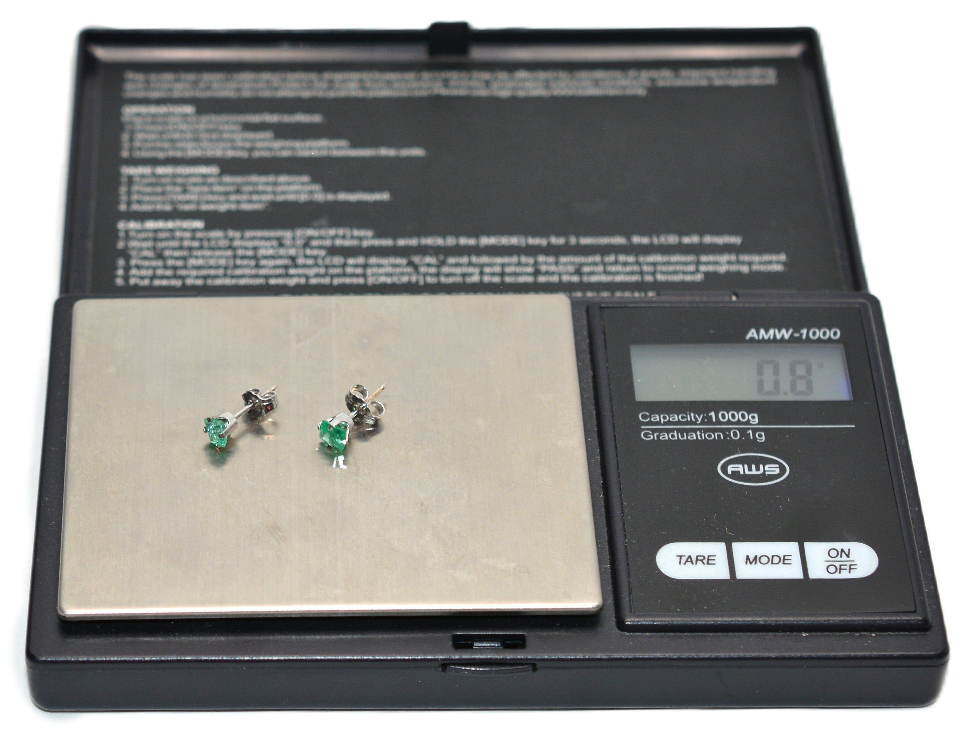 Natural Colombian Emerald Earrings 14K White Gold .64tcw Stud Earrings May Birthstone Earrings Statement Earrings Green Gemstone Earrings