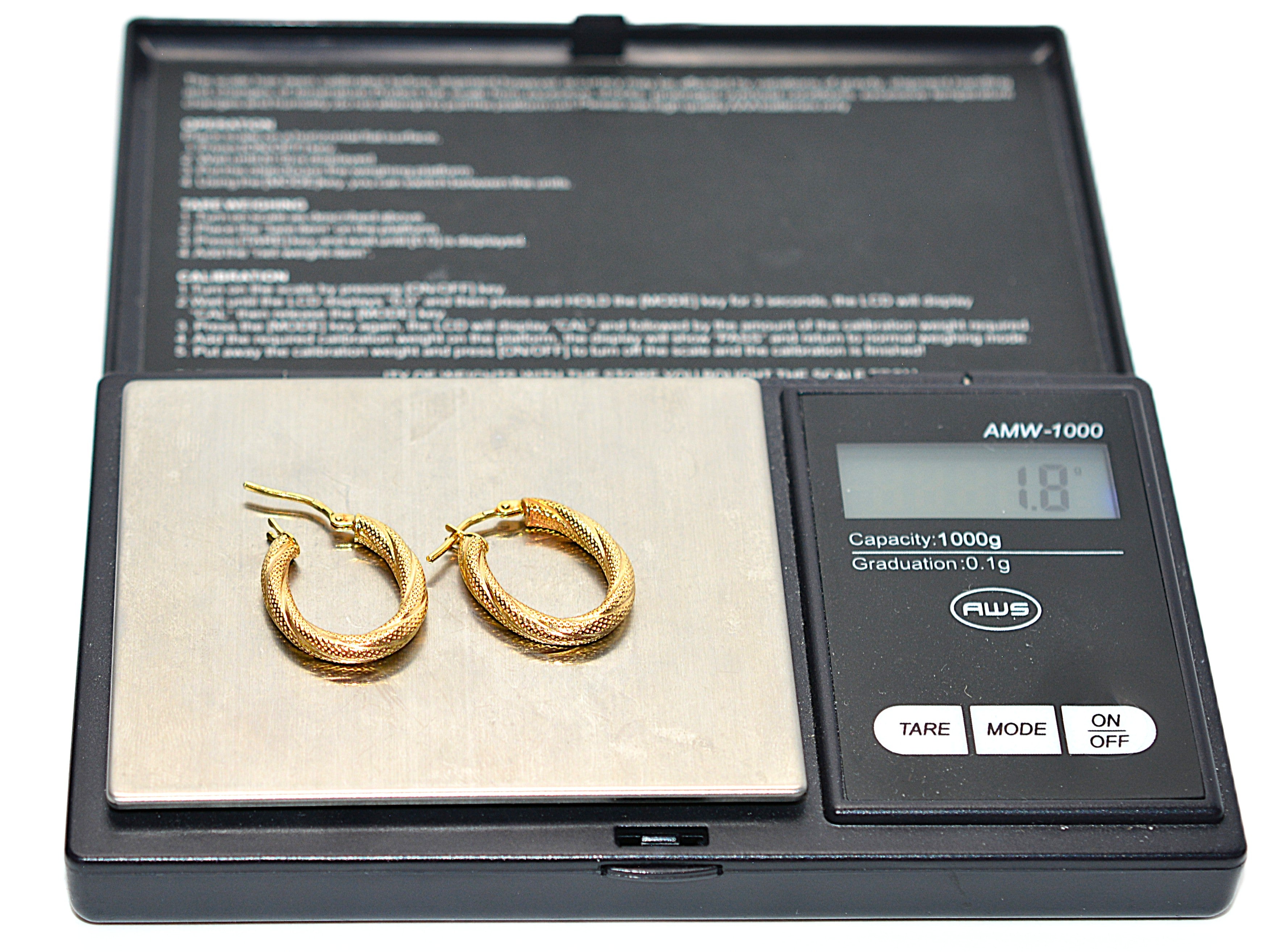 14K Solid Gold Hoop Earrings Gold Earrings Gold Hoops Vintage Earrings Estate Earrings Estate Jewelry Vintage Jewellery Textured Gold
