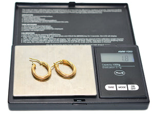 14K Solid Gold Hoop Earrings Gold Earrings Gold Hoops Vintage Earrings Estate Earrings Estate Jewelry Vintage Jewellery Textured Gold