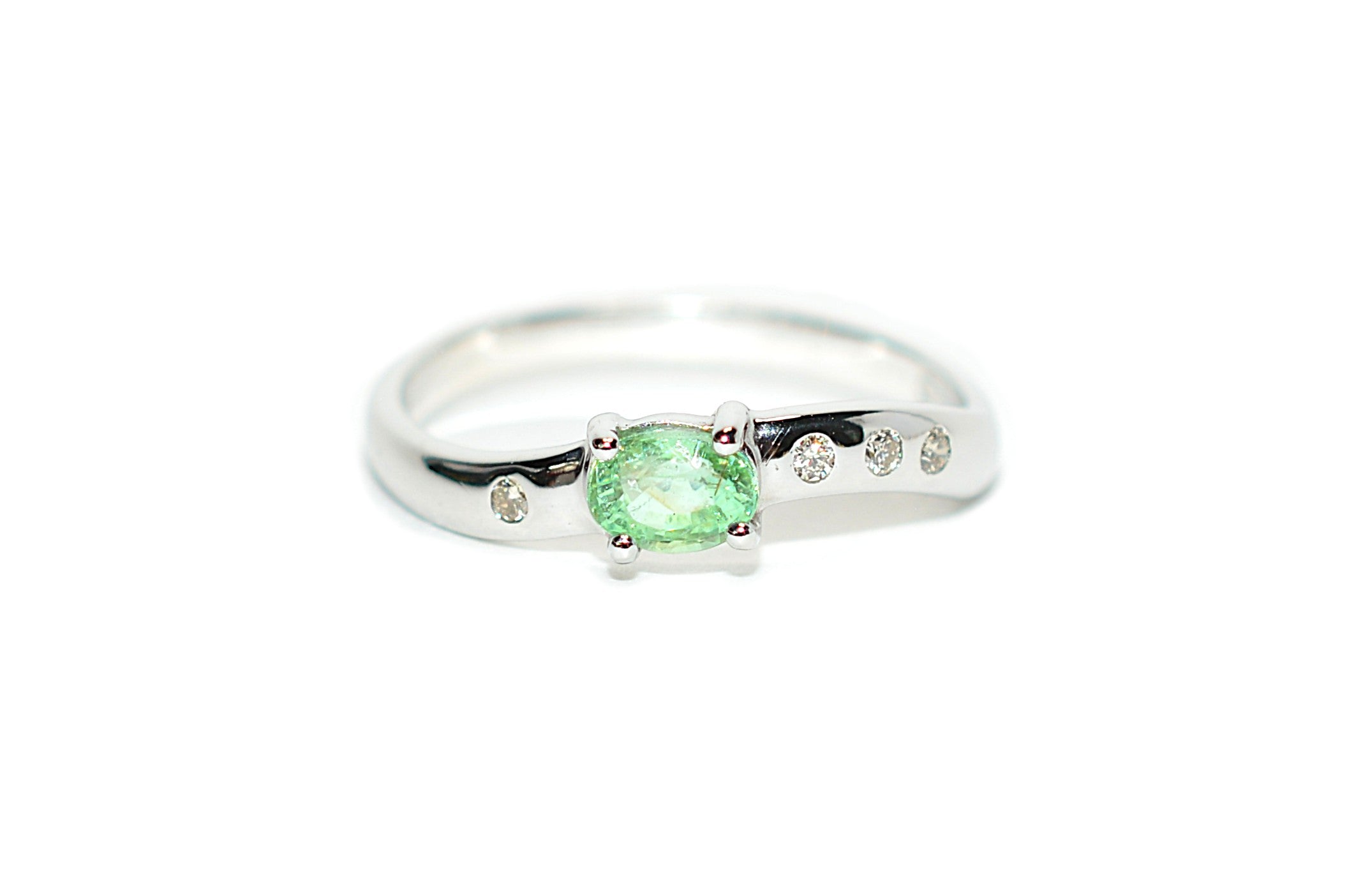 Natural Paraiba Tourmaline & Diamond Ring 14K White Gold .44tcw Gemstone Ring Promise Ring Birthstone Ring Ladies Ring Estate Ring Vintage
