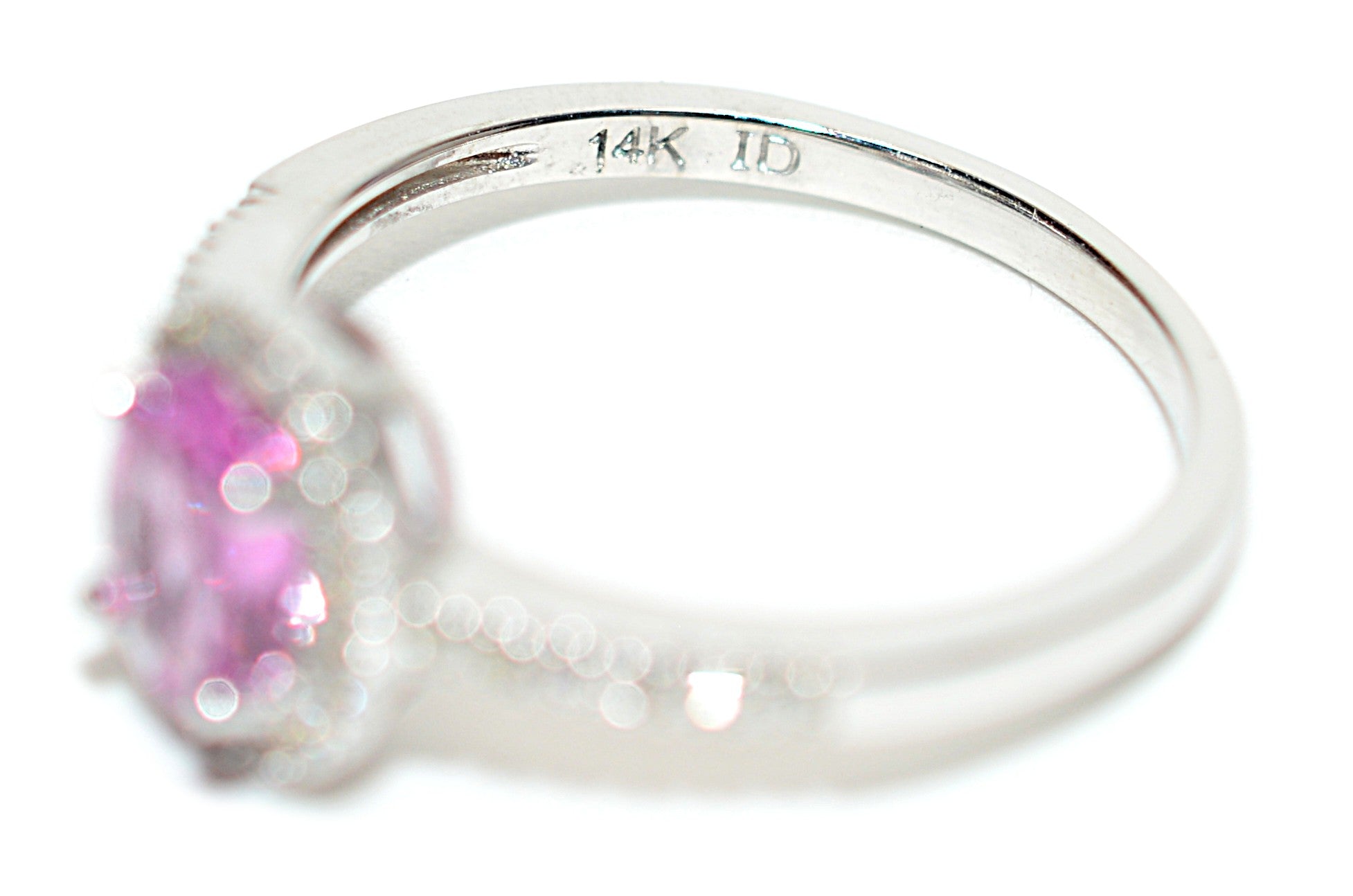 Natural Padparadscha Sapphire & Diamond Ring 14K White Gold 1.04tcw Pink Gemstone Ring Engagement Ring Birthstone Ring Statement Ring