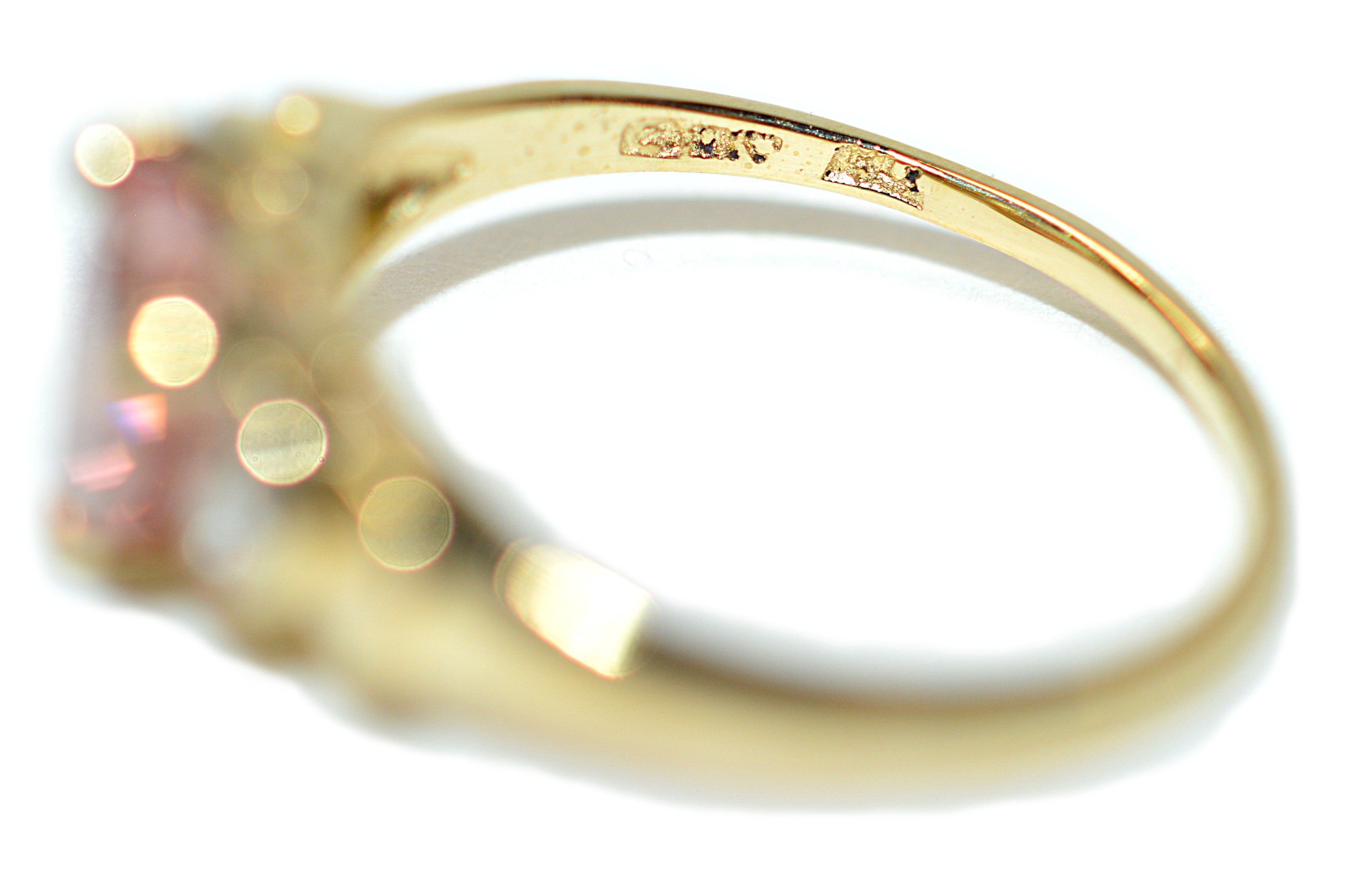 Natural Padparadscha Sapphire & Diamond Ring 14K Gold .88tcw Heart Gemstone Pink Ring September Birthstone Promise Ring Anniversary Ring