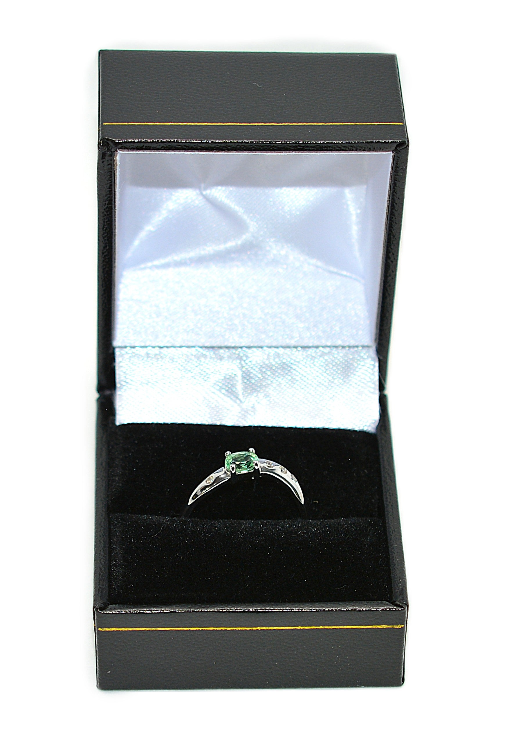 Natural Paraiba Tourmaline & Diamond Ring 14K White Gold .44tcw Gemstone Ring Promise Ring Birthstone Ring Ladies Ring Estate Ring Vintage