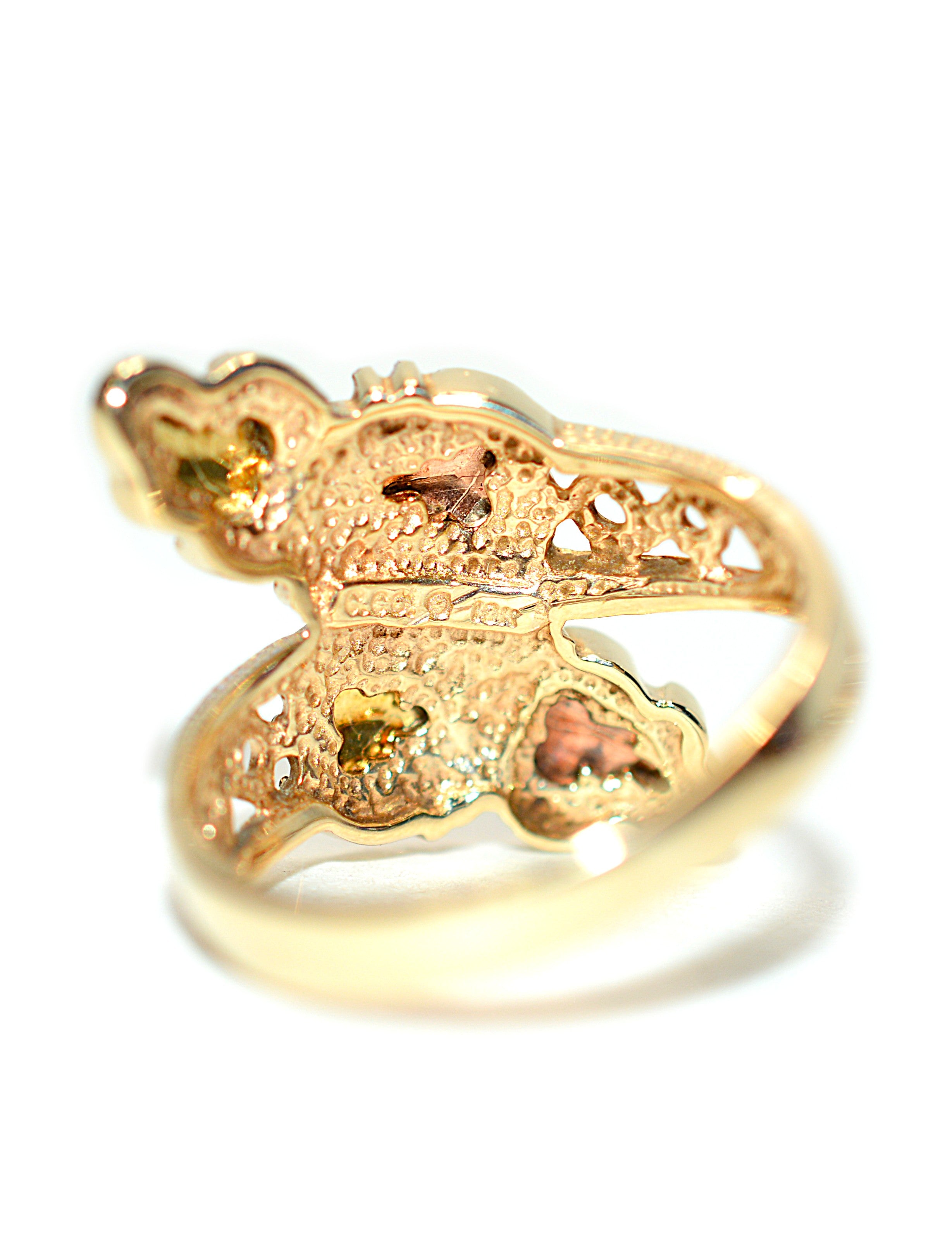 Black Hills Gold Ring 10K Solid Gold Leaf Vine Nature Ring Boho South Dakota