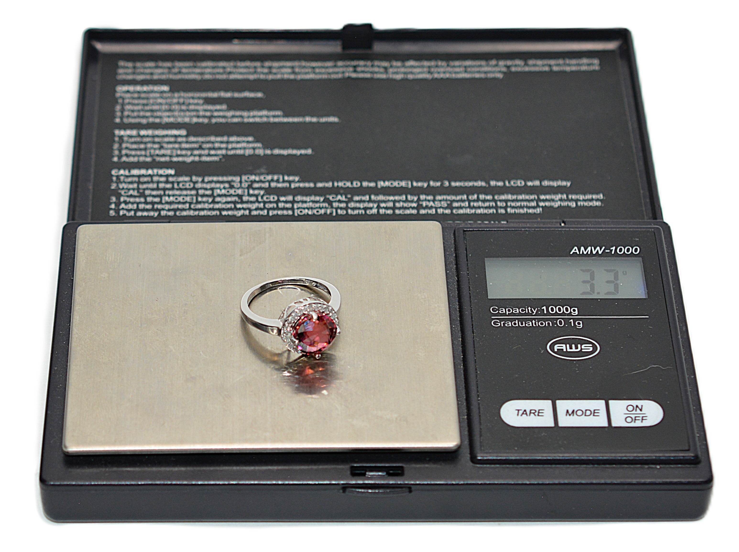 Natural Rubellite & Diamond Ring 10K Solid White Gold 2.94tcw Engagement Ring Gemstone Ring Statement Ring Pink Tourmaline Birthstone Ring