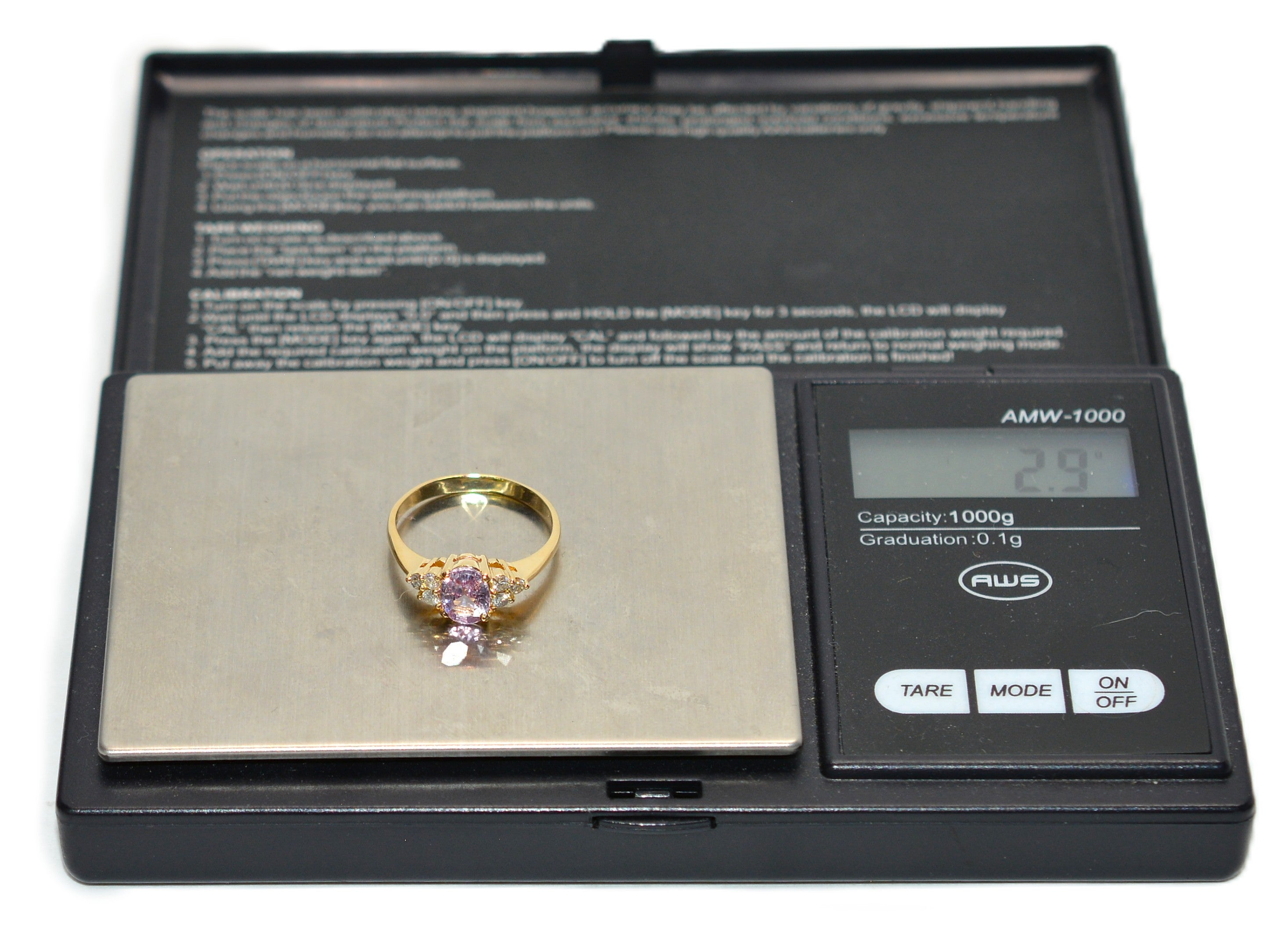 Natural Padparadscha Sapphire & Diamond Ring 18K Solid Gold 1.23tcw Pink Gemstone Ring Engagement Ring Birthstone Ring Statement Ring