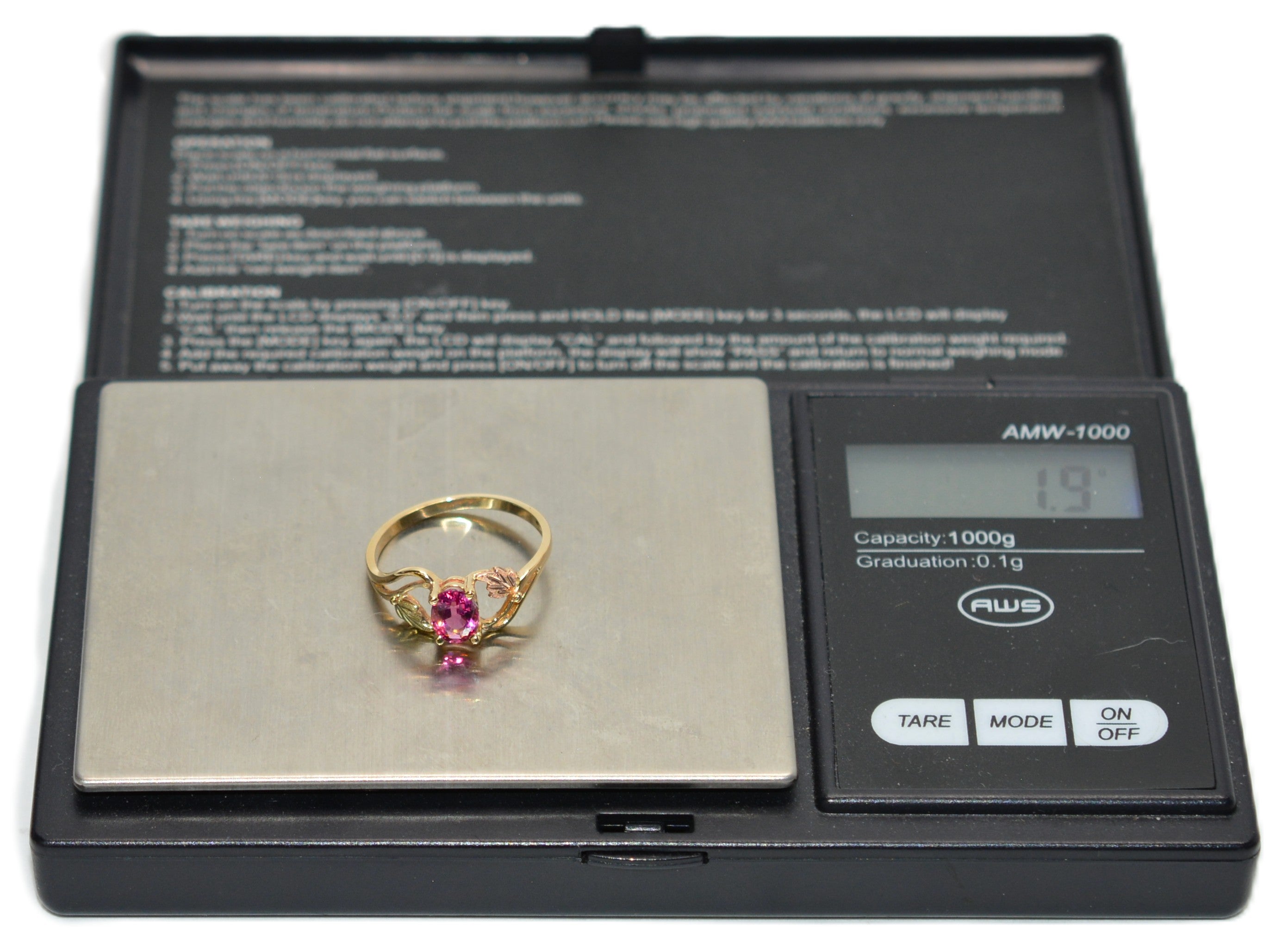 Natural Padparadscha Sapphire Ring 10K Solid Gold 1.00ct Gemstone Black Hills Gold Ring September Birthstone Ring Boho Leaf Nature Ring