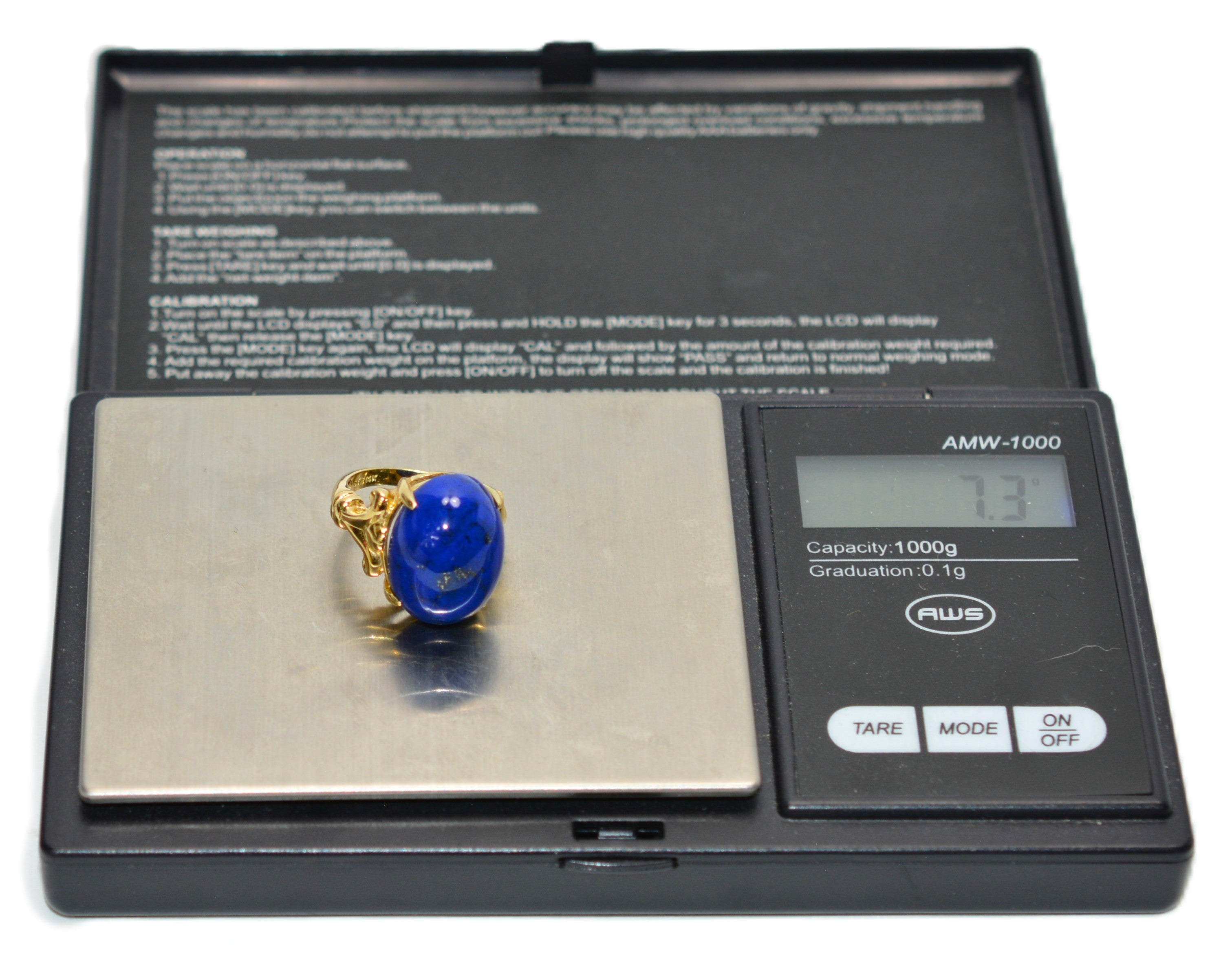 Natural Lapis Lazuli Ring 14K Solid Gold Solitaire Ring Gemstone Ring Blue Ring Cocktail Ring Ladies Ring Vintage Estate Jewelry