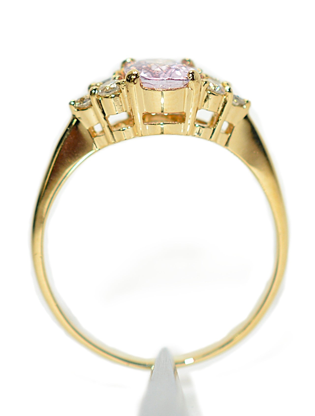 Natural Padparadscha Sapphire & Diamond Ring 18K Solid Gold 1.23tcw Pink Gemstone Ring Engagement Ring Birthstone Ring Statement Ring