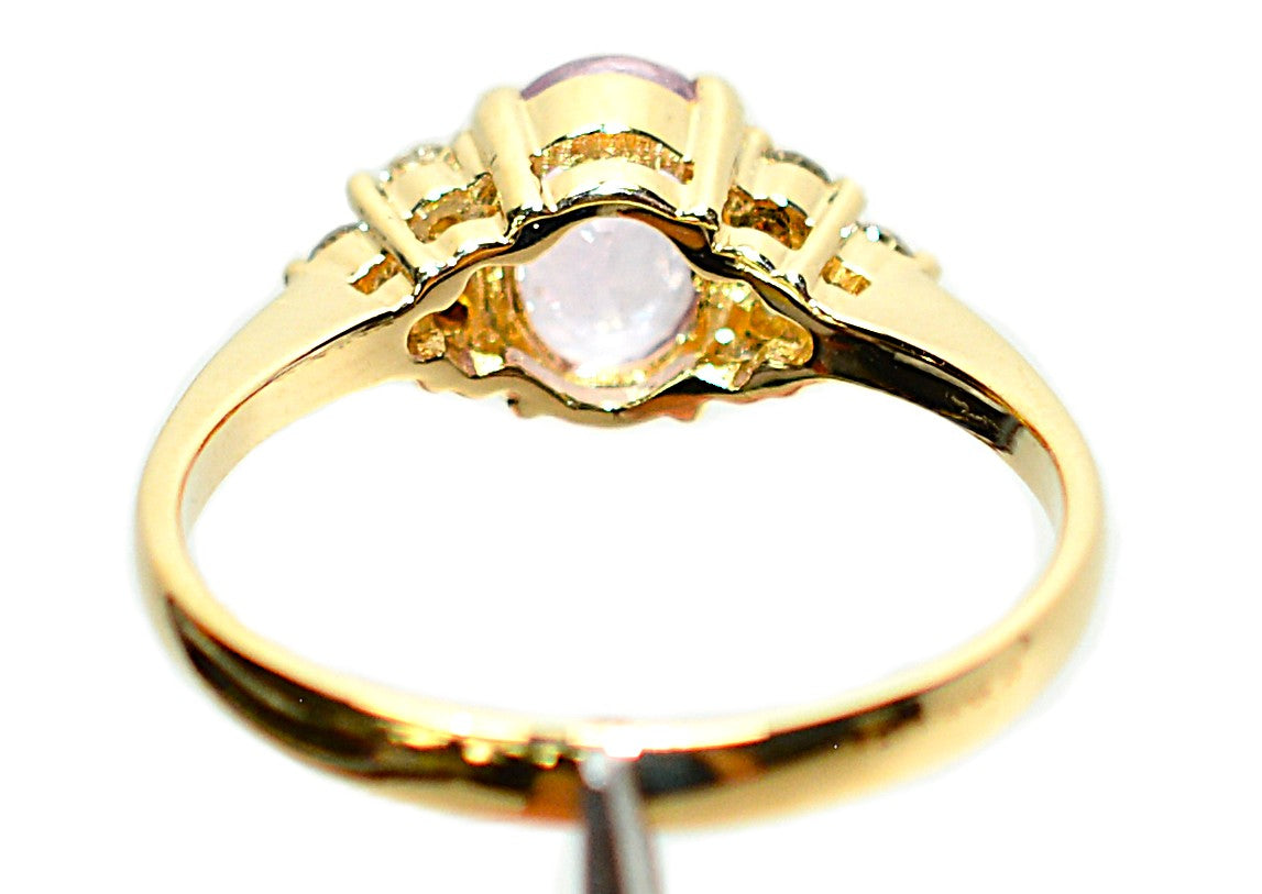 Natural Padparadscha Sapphire & Diamond Ring 18K Solid Gold 1.23tcw Pink Gemstone Ring Engagement Ring Birthstone Ring Statement Ring