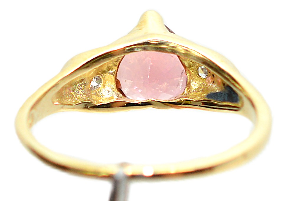 Natural Padparadscha Sapphire & Diamond Ring 14K Gold .88tcw Heart Gemstone Pink Ring September Birthstone Promise Ring Anniversary Ring
