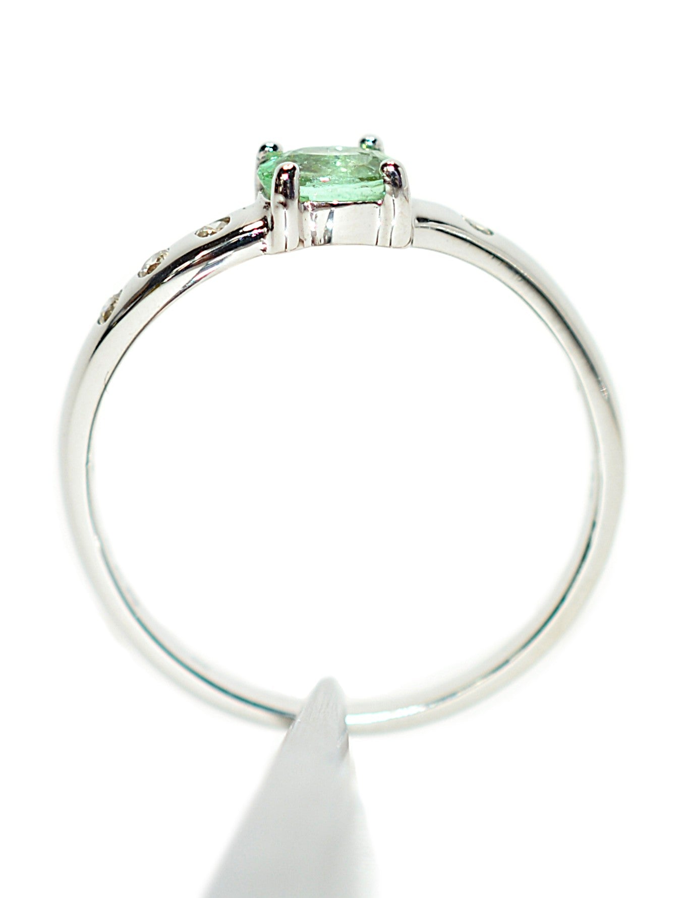 Natural Paraiba Tourmaline & Diamond Ring 14K White Gold .44tcw Gemstone Ring Promise Ring Birthstone Ring Ladies Ring Estate Ring Vintage