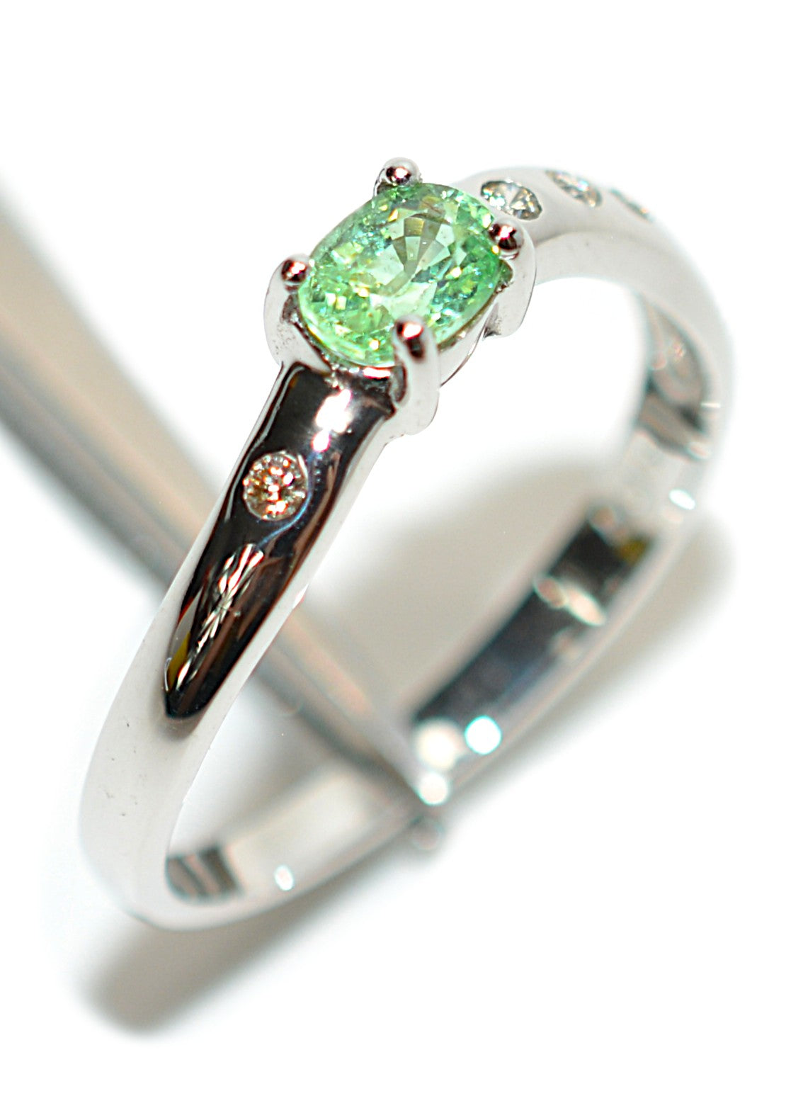 Natural Paraiba Tourmaline & Diamond Ring 14K White Gold .44tcw Gemstone Ring Promise Ring Birthstone Ring Ladies Ring Estate Ring Vintage