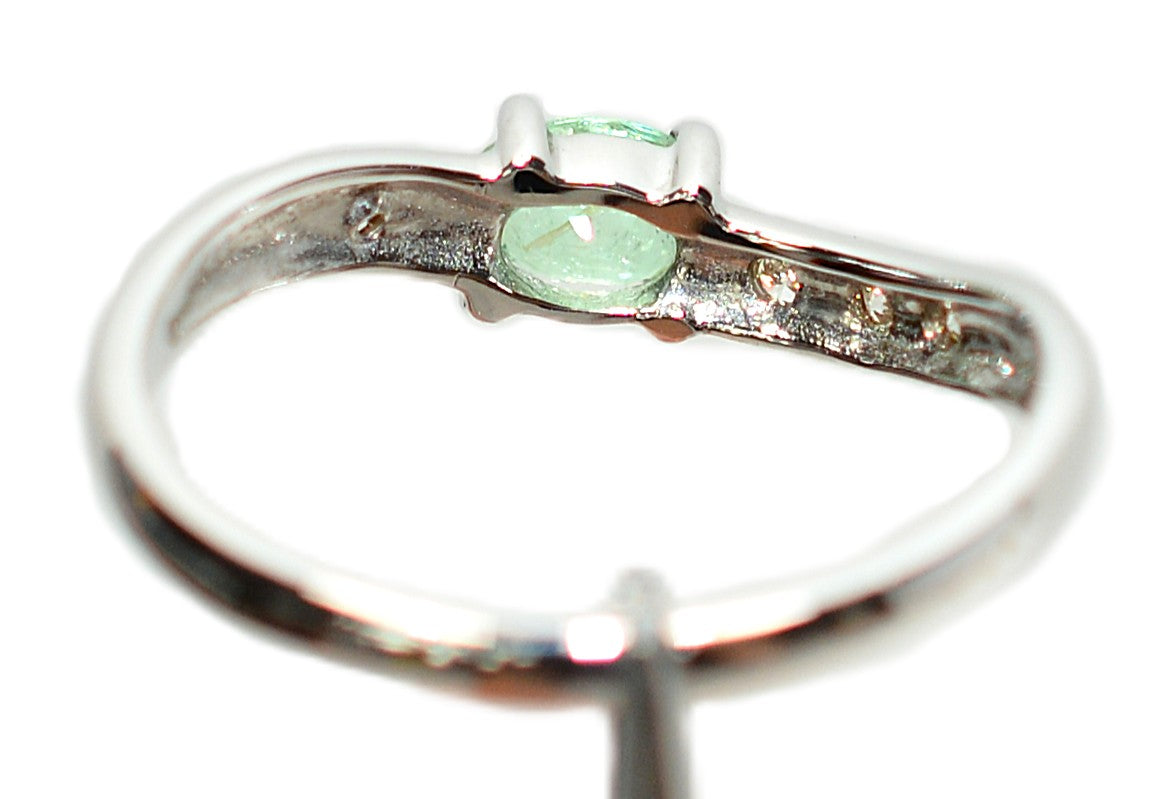 Natural Paraiba Tourmaline & Diamond Ring 14K White Gold .44tcw Gemstone Ring Promise Ring Birthstone Ring Ladies Ring Estate Ring Vintage