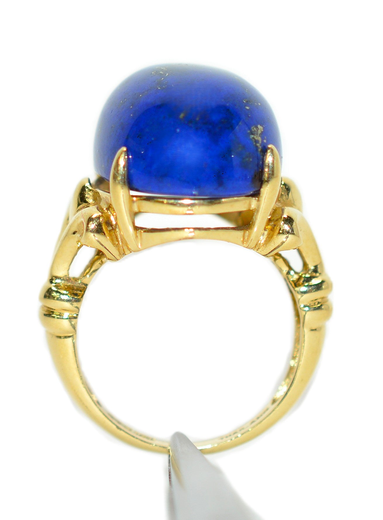 Natural Lapis Lazuli Ring 14K Solid Gold Solitaire Ring Gemstone Ring Blue Ring Cocktail Ring Ladies Ring Vintage Estate Jewelry