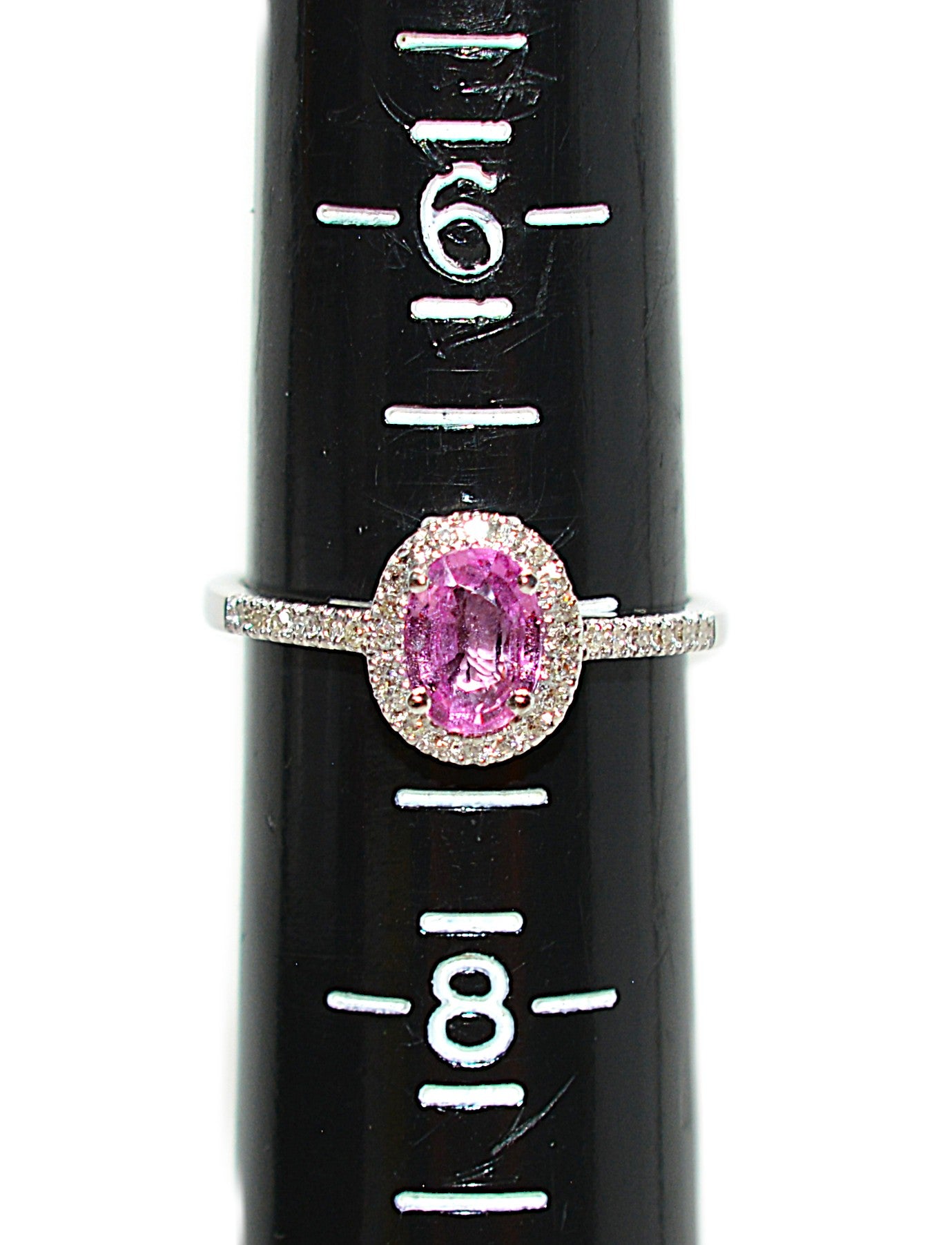 Natural Padparadscha Sapphire & Diamond Ring 14K White Gold 1.04tcw Pink Gemstone Ring Engagement Ring Birthstone Ring Statement Ring