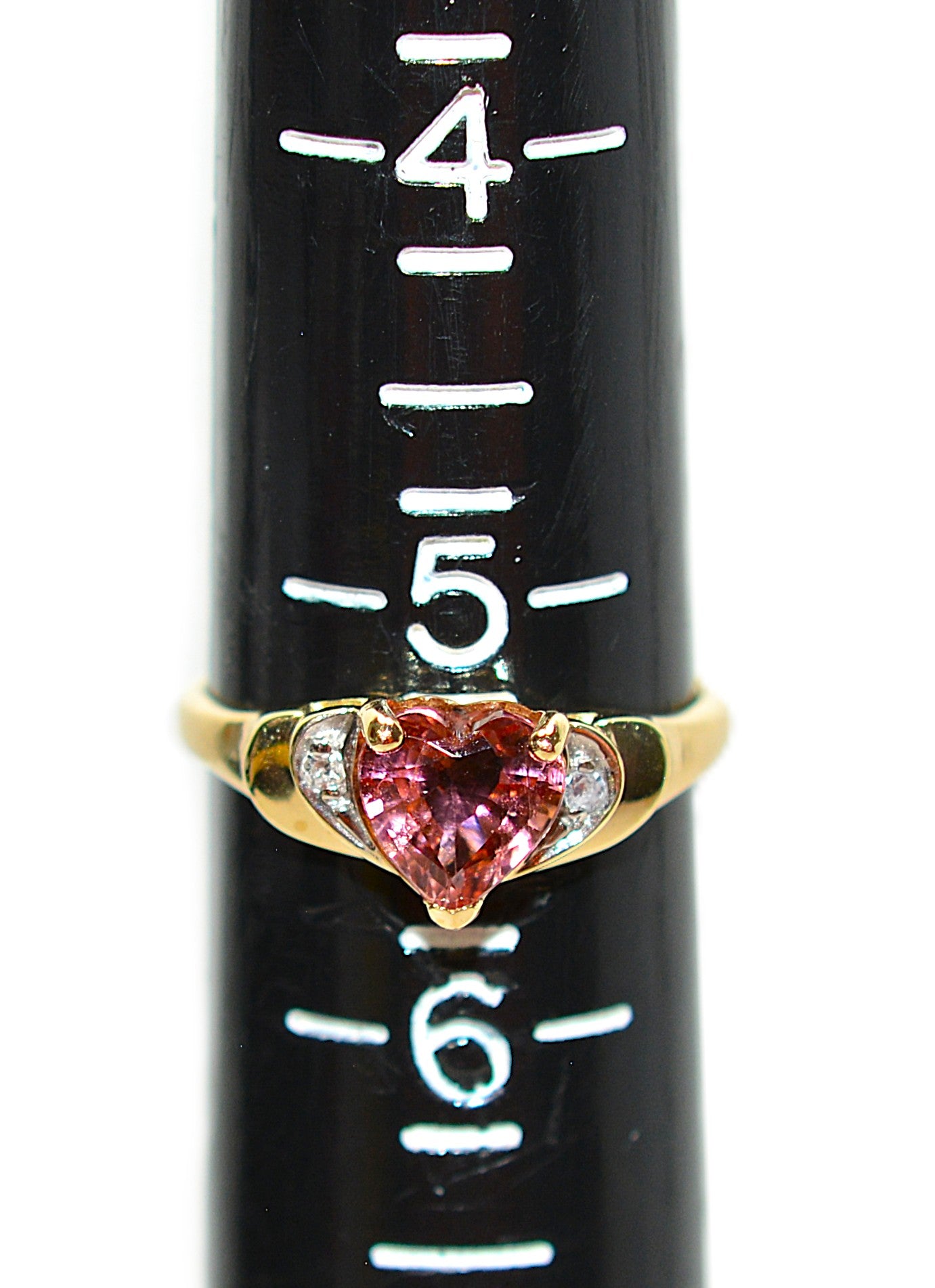 Natural Padparadscha Sapphire & Diamond Ring 14K Gold .88tcw Heart Gemstone Pink Ring September Birthstone Promise Ring Anniversary Ring
