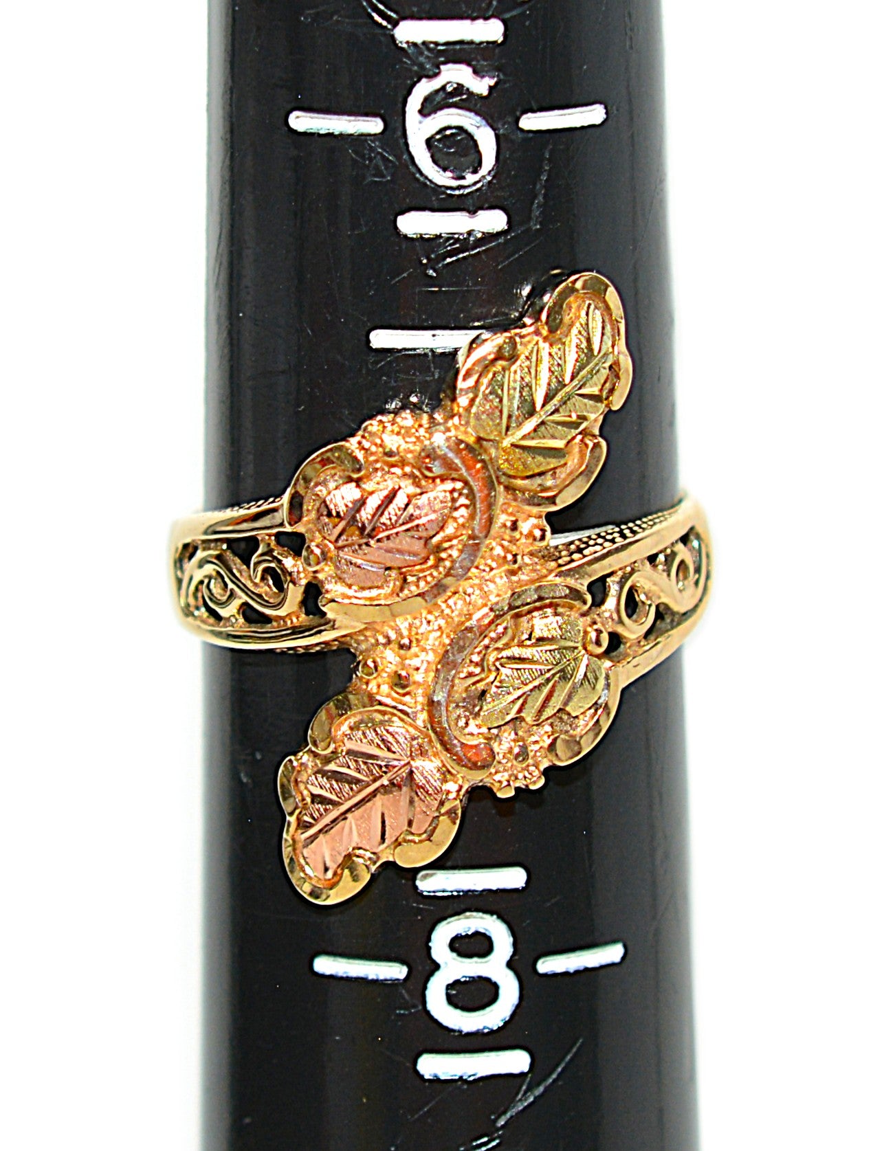 Black Hills Gold Ring 10K Solid Gold Leaf Vine Nature Ring Boho South Dakota