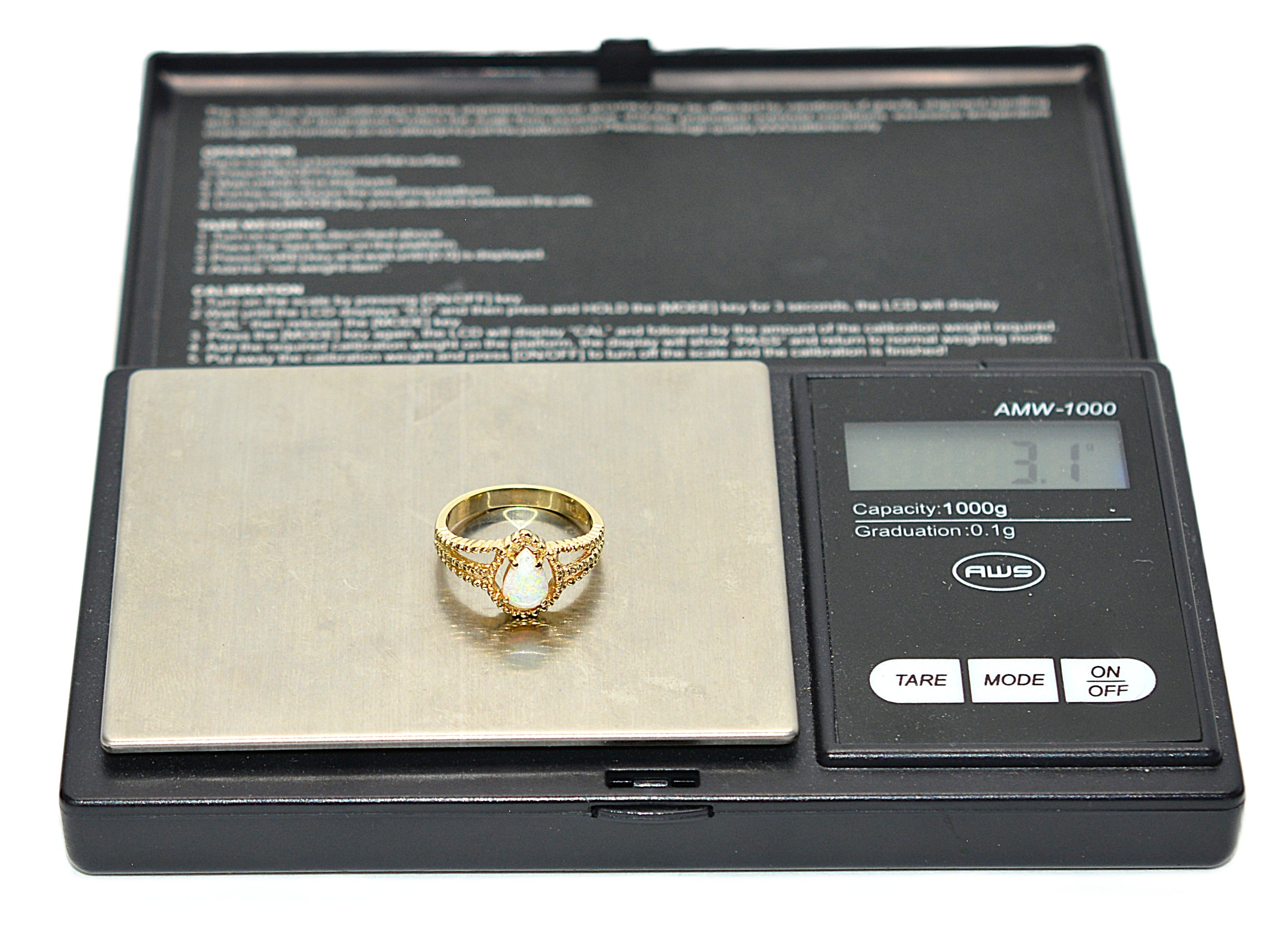 Natural Ethiopian Opal Ring 14K Yellow Gold October Birthstone Ring Vintage Estate Jewelry