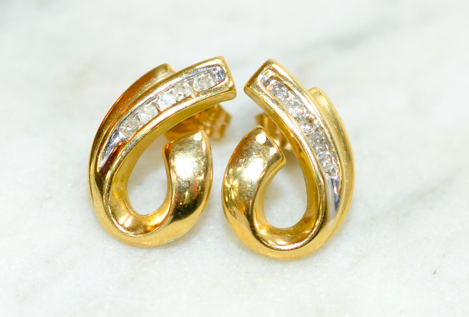 Natural Diamond Earrings 10K Solid Gold .10tcw Cluster Earrings Pave Earrings Stud Earrings Statement Earrings Cocktail Earrings
