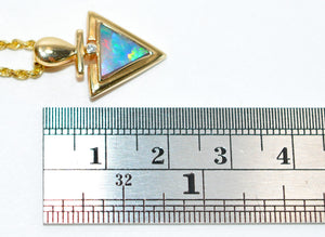 Natural Lightning Ridge Opal Necklace 14K Gold .63tcw Black Opal May Birthstone Statement Cocktail Gemstone Pendant Necklace Fine Australian