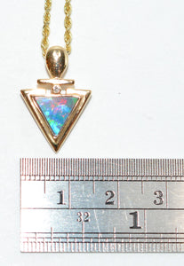 Natural Lightning Ridge Opal Necklace 14K Gold .63tcw Black Opal May Birthstone Statement Cocktail Gemstone Pendant Necklace Fine Australian