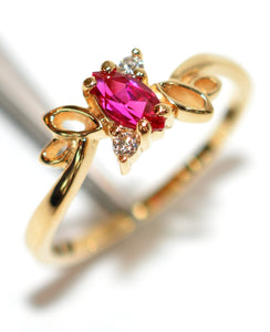Natural Ruby & Diamond Ring 14K Solid Gold .35tcw Engagement Ring Ruby Ring Birthstone Ring Cocktail Ring Statement Ring Bridal Ring Estate