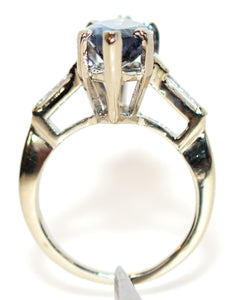 Certified Natural Tanzanite & Diamond Ring 14K White Gold 4.23tcw Marquise Gemstone Wedding Engagement Bridal December Birthstone Estate Jewellery
