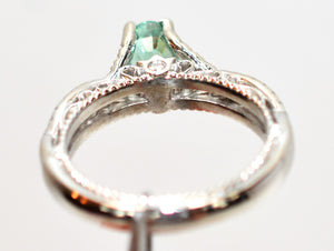 Verragio Natural Paraiba Tourmaline & Diamond Ring 18K White Gold 1.39tcw Engagement Wedding Designer Statement Cocktail Fine Bridal Jewelry