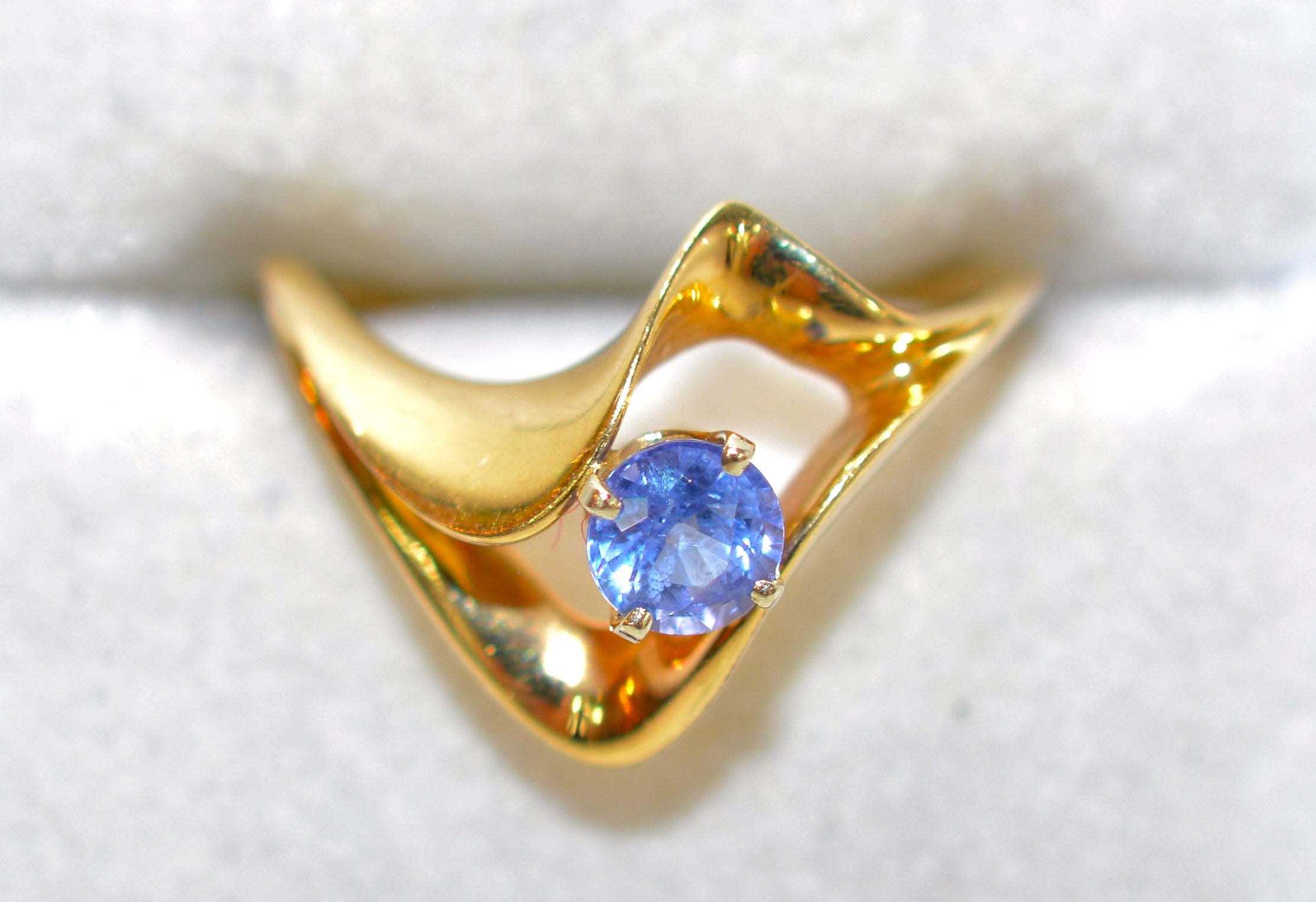 Natural Tanzanite Ring 14K Solid Gold .50ct Solitaire Ring Vintage Ladies Womens Estate December Birthstone Violet Fine Statement Jewellery