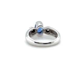 LeVian Natural Ceylon Sapphire & Diamond Ring 14K White Gold 1.44tcw Blue Ring Engagement Ring Bridal Jewelry Statement Ring September Birthstone