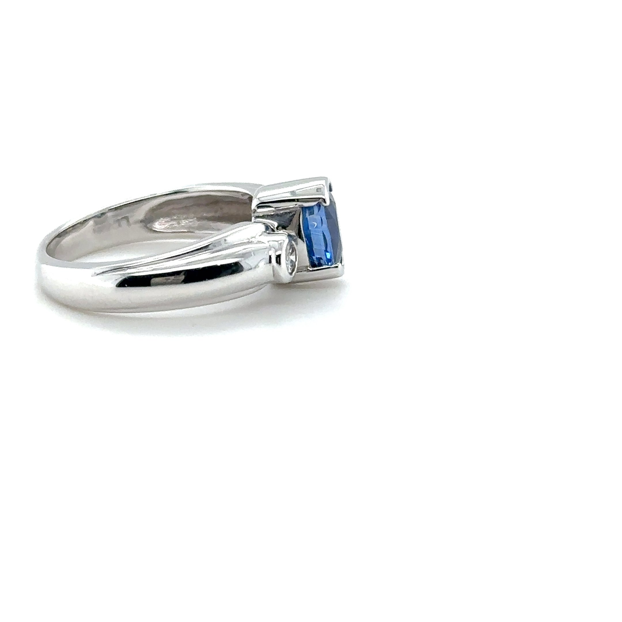 LeVian Natural Ceylon Sapphire & Diamond Ring 14K White Gold 1.44tcw Blue Ring Engagement Ring Bridal Jewelry Statement Ring September Birthstone