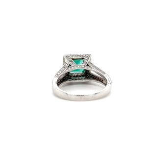 Natural Colombian Emerald & Diamond Ring 14K White Gold 2.37tcw Engagement Ring Statement Ring Wedding Ring May Birthstone Bridal Jewelry