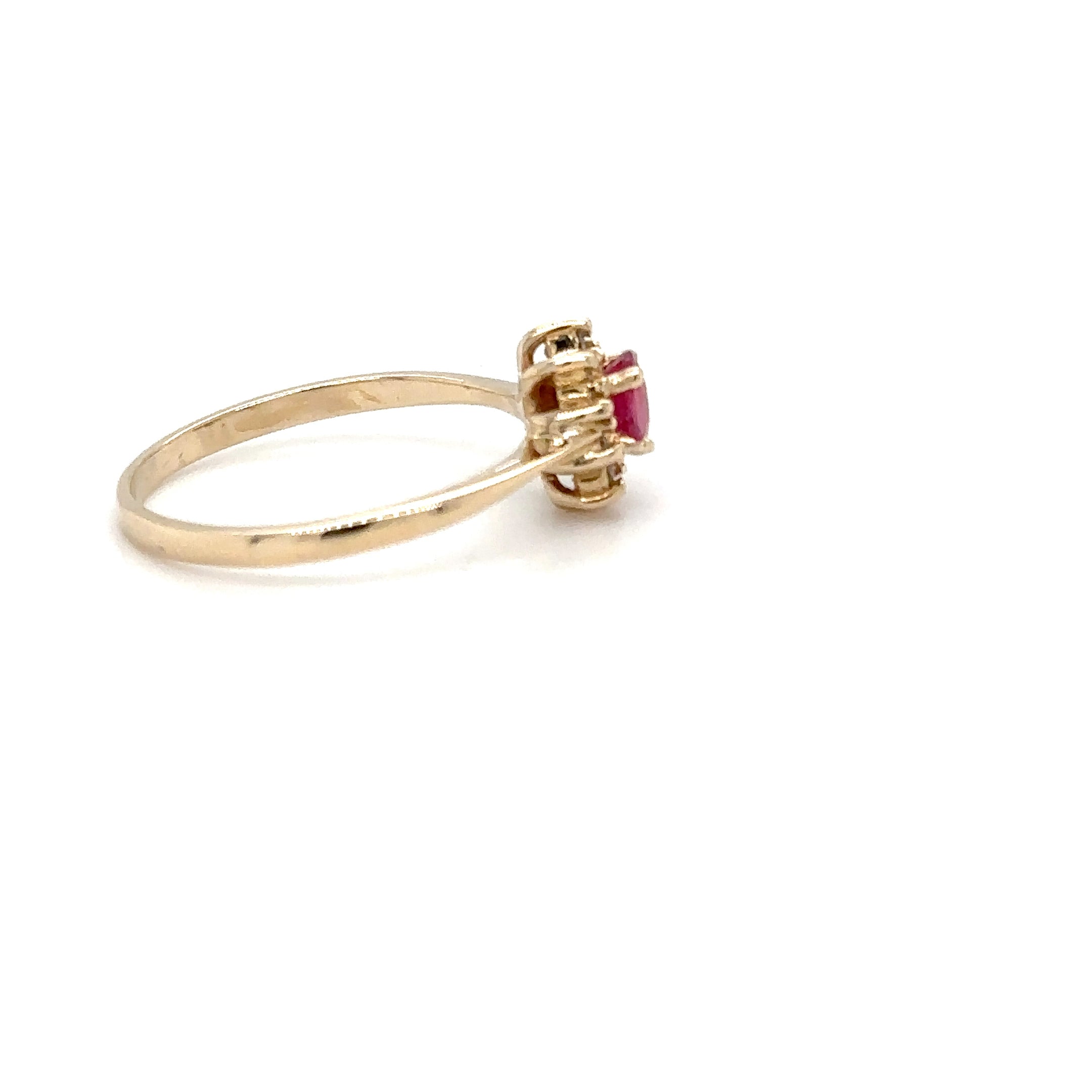 Natural Ruby & Diamond Ring 14K Solid Gold .45tcw Gemstone Ring Birthstone Ring Red Ring Vintage Ring Estate Jewelry Fine Jewellery