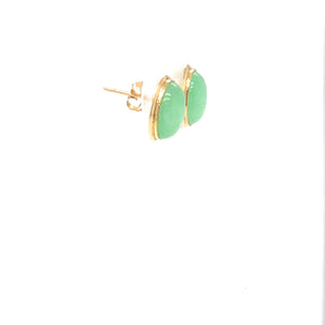 Natural Jade Earrings 14K Solid Gold Earrings Stud Earrings Fine Green Gemstone Statement Earrings Cocktail Earrings Birthstone Jadeite