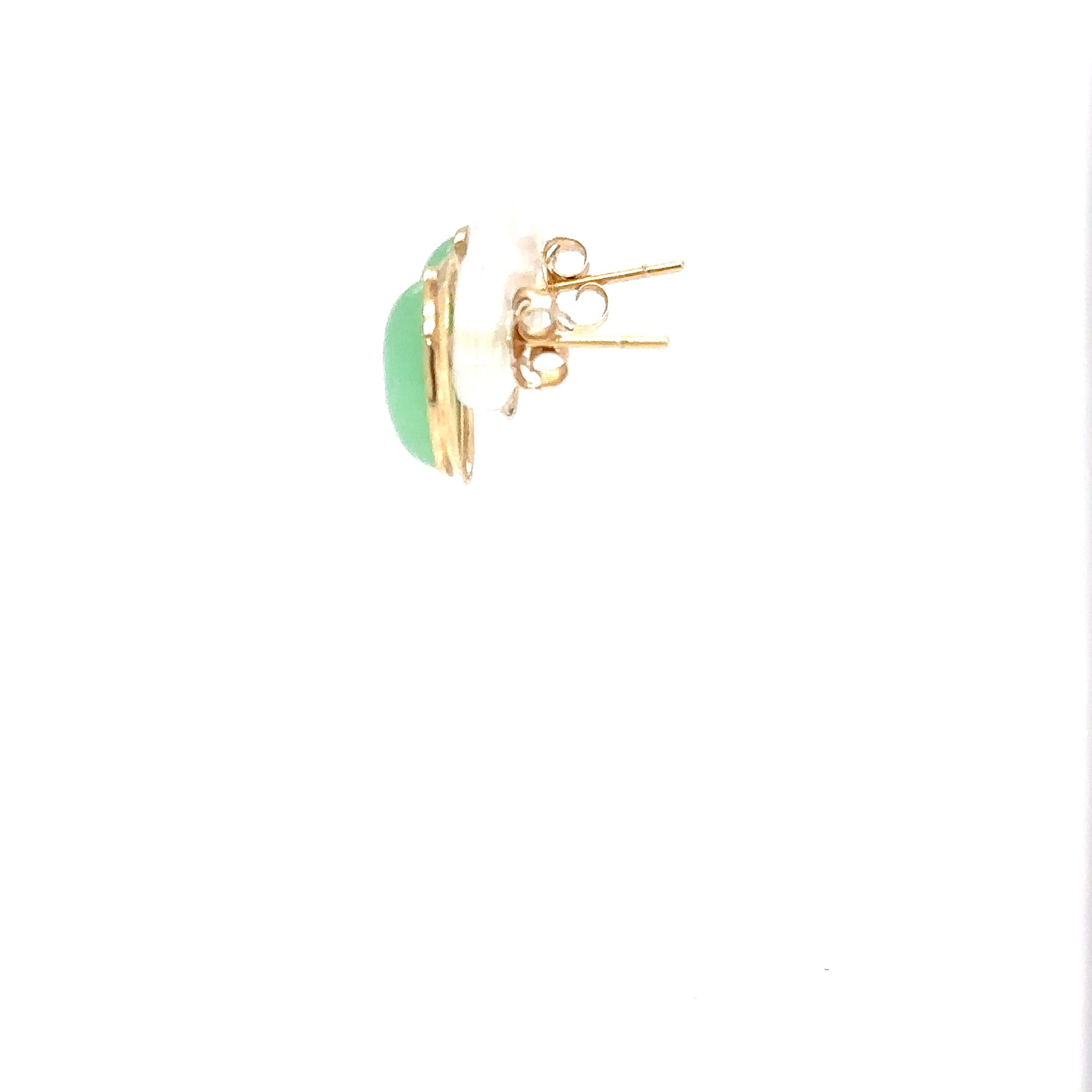 Natural Jade Earrings 14K Solid Gold Earrings Stud Earrings Fine Green Gemstone Statement Earrings Cocktail Earrings Birthstone Jadeite