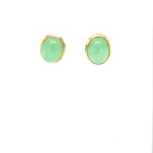 Natural Jade Earrings 14K Solid Gold Earrings Stud Earrings Fine Green Gemstone Statement Earrings Cocktail Earrings Birthstone Jadeite
