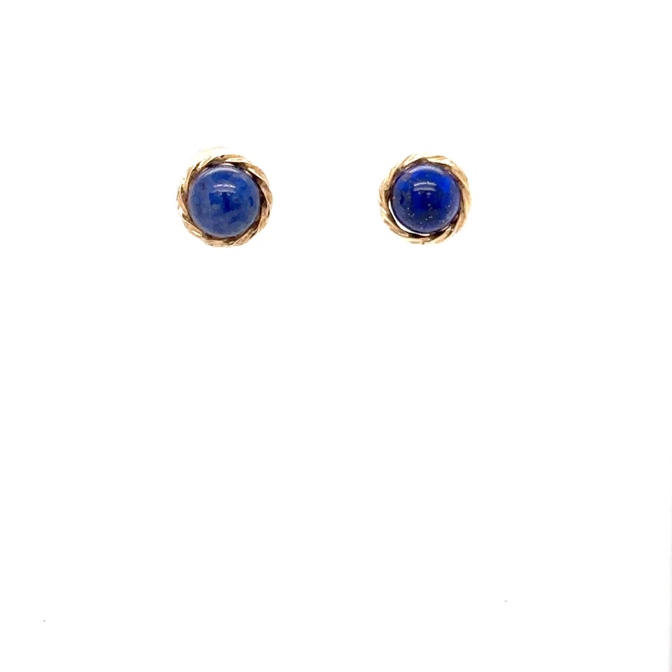 Natural Lapis Lazuli Earrings 14K Solid Gold Earrings Statement Earrings Vintage Earrings Stud Earrings Stud Earrings Fine Estate Earrings