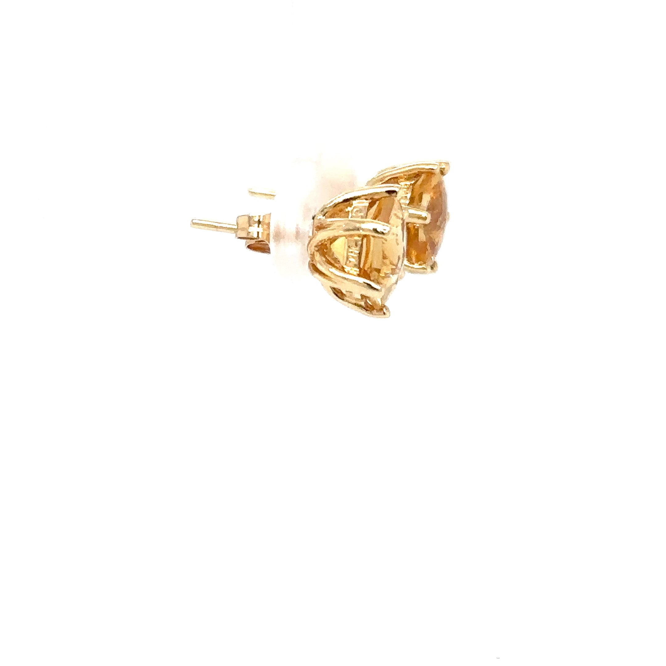 Natural Honey Citrine Earrings 14K Solid Gold 6.22tcw Solitaire Earrings Stud Earrings Gemstone Earrings Birthstone Earrings Fine Earrings