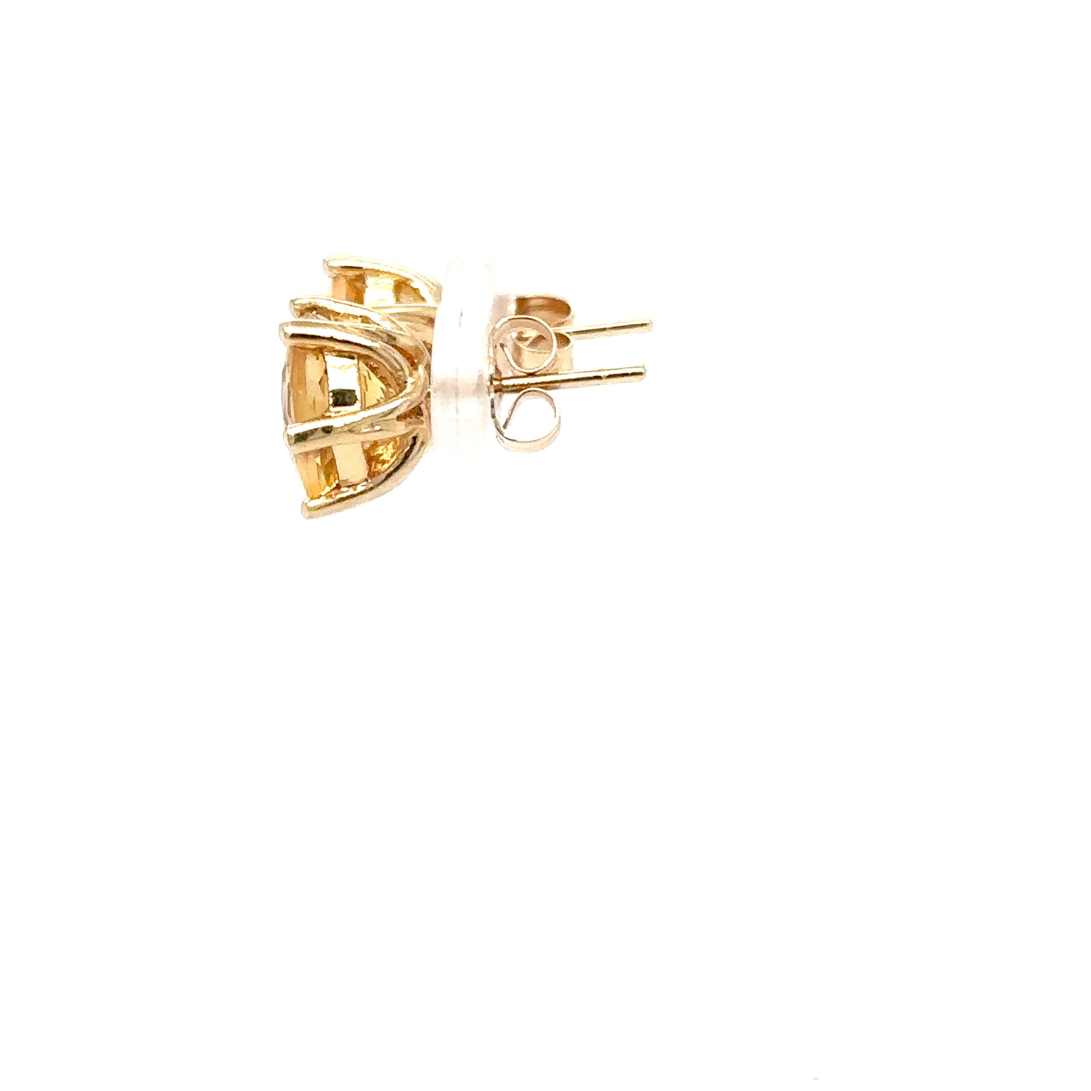Natural Honey Citrine Earrings 14K Solid Gold 6.22tcw Solitaire Earrings Stud Earrings Gemstone Earrings Birthstone Earrings Fine Earrings