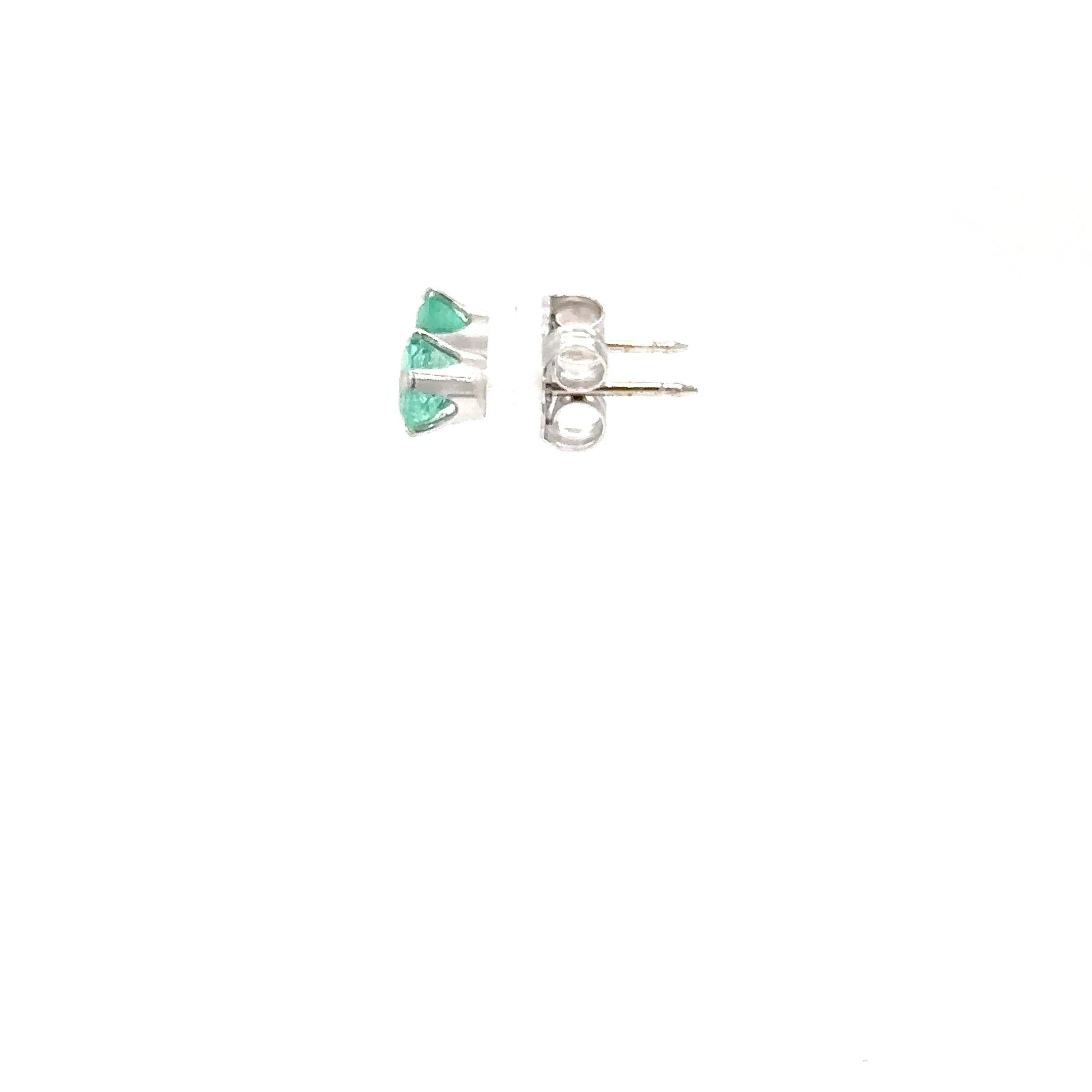 Natural Colombian Emerald Earrings 14K White Gold .64tcw Stud Earrings May Birthstone Earrings Statement Earrings Green Gemstone Earrings