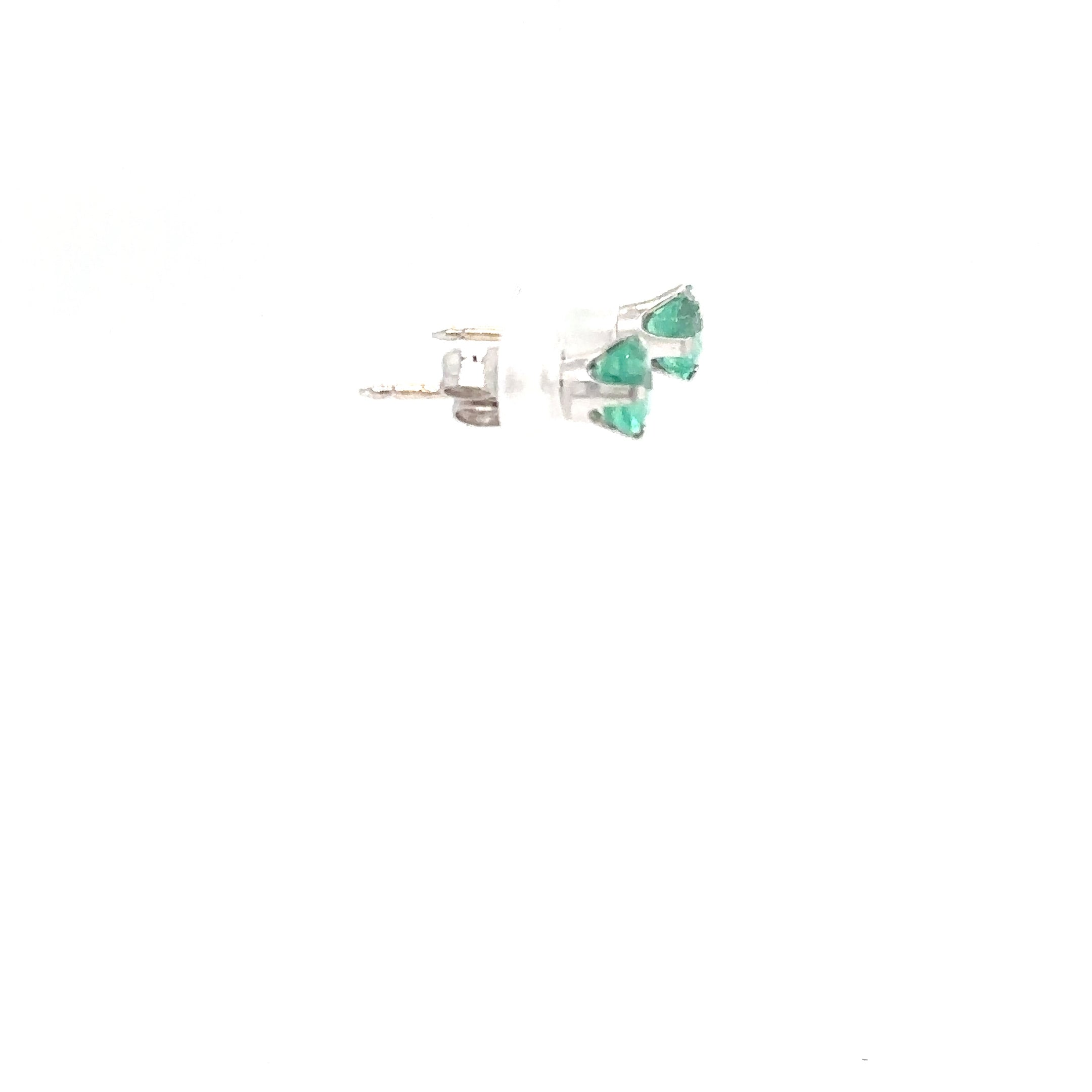 Natural Colombian Emerald Earrings 14K White Gold .64tcw Stud Earrings May Birthstone Earrings Statement Earrings Green Gemstone Earrings