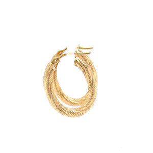 14K Solid Gold Hoop Earrings Gold Earrings Gold Hoops Vintage Earrings Estate Earrings Estate Jewelry Vintage Jewellery Textured Gold