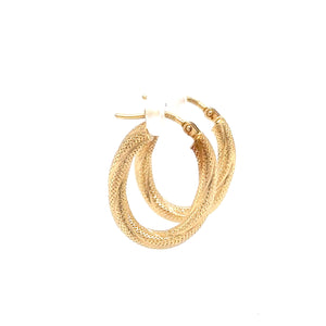 14K Solid Gold Hoop Earrings Gold Earrings Gold Hoops Vintage Earrings Estate Earrings Estate Jewelry Vintage Jewellery Textured Gold