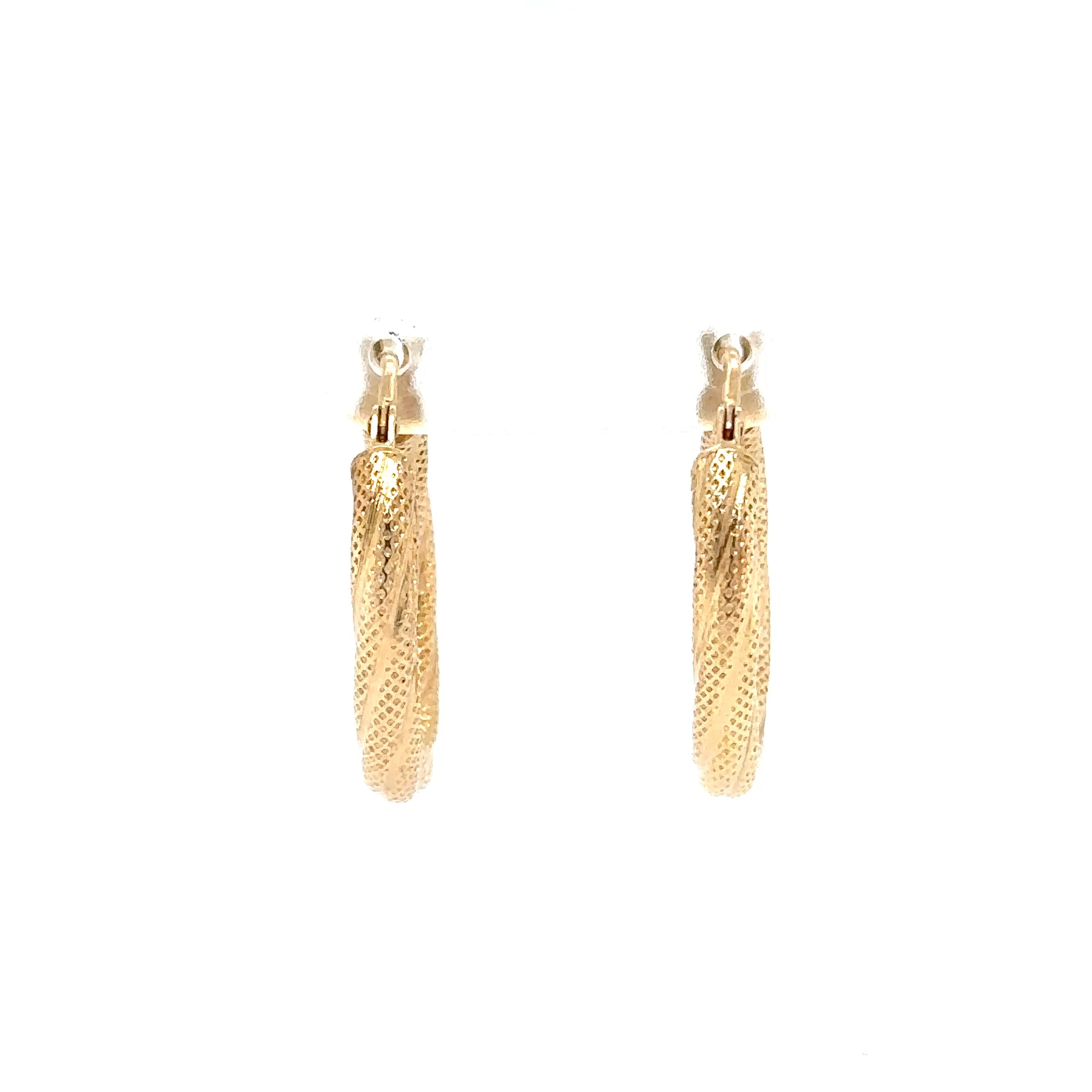 14K Solid Gold Hoop Earrings Gold Earrings Gold Hoops Vintage Earrings Estate Earrings Estate Jewelry Vintage Jewellery Textured Gold