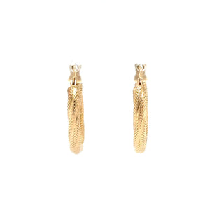 14K Solid Gold Hoop Earrings Gold Earrings Gold Hoops Vintage Earrings Estate Earrings Estate Jewelry Vintage Jewellery Textured Gold